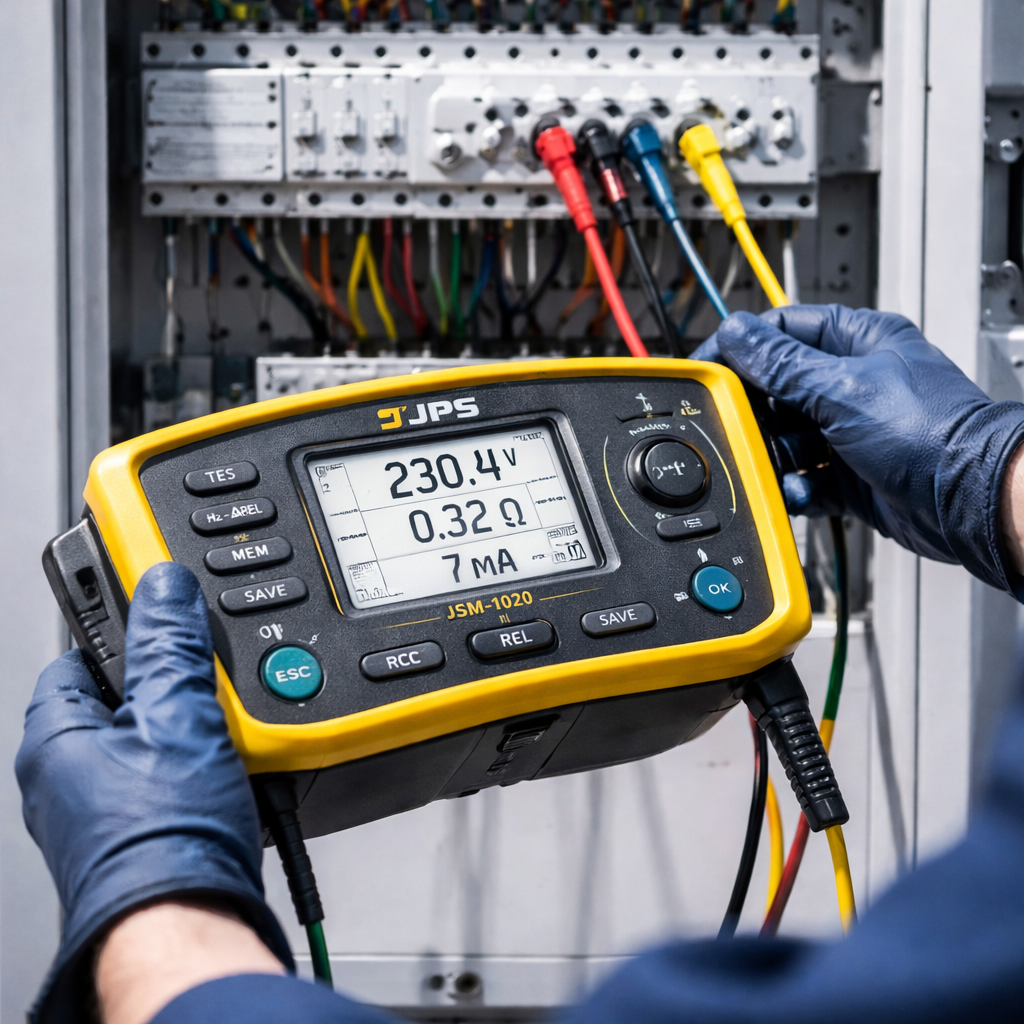 Revizní přístroj při měření v rozvaděči – profesionální elektrorevize